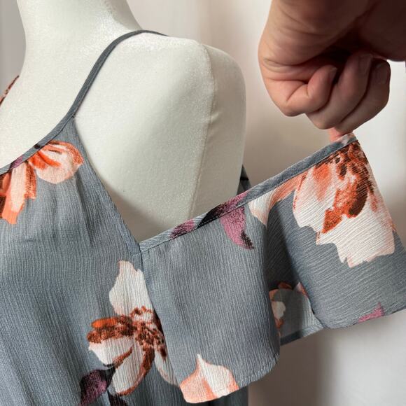 Bailey Blue Cold Shoulder Floral Maxi Dress Size M - Picture 3 of 10